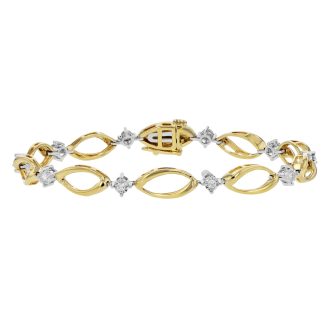 Women's Tennis Bracelet 14K Yellow Gold .25ctw Round Diamond