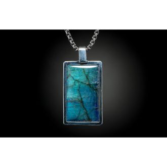 William Henry Pinnacle Necklace with Labradorite in Sterling Silver