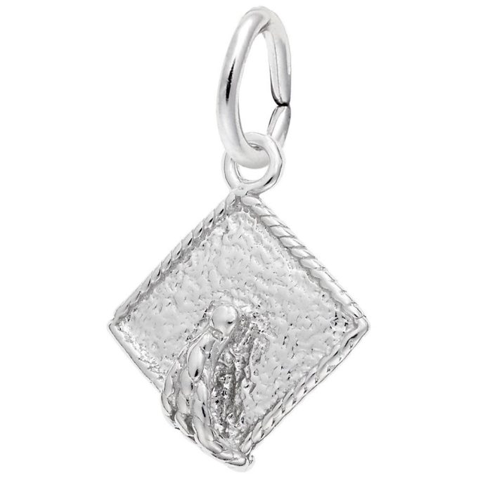 Graduation Cap Charm in Sterling Silver by Rembrandt Charms