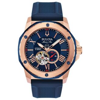 Bulova Men's Marine Star Sport Watch in Rose Gold-Plated Stainless Steel