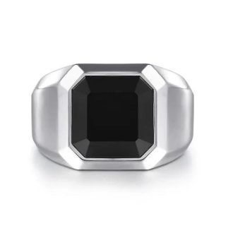 Gabriel Men's Onyx Fashion Ring in Sterling Silver