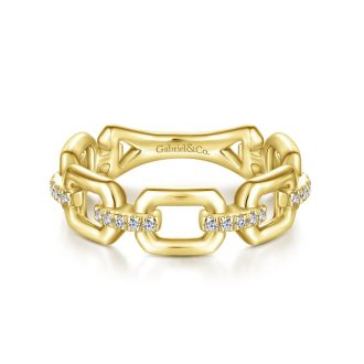Gabriel & Co Wedding Band with .10ctw Round Diamonds in 14k Yellow Gold