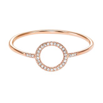 Circle Fashion Ring with .05ctw Round Diamonds in 14k Rose Gold