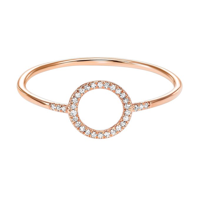 Circle Fashion Ring with .05ctw Round Diamonds in 14k Rose Gold