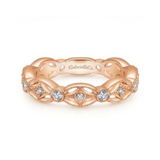 Gabriel & Co Stackable Band with .25ctw Round Diamonds in 14k Rose Gold