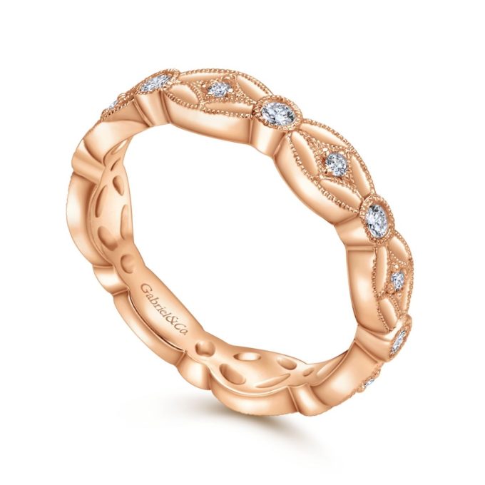Gabriel & Co Stackable Band with .25ctw Round Diamonds in 14k Rose Gold