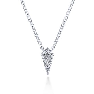 Gabriel & Co Kite Necklace with .08ctw Round Diamonds in 14k White Gold