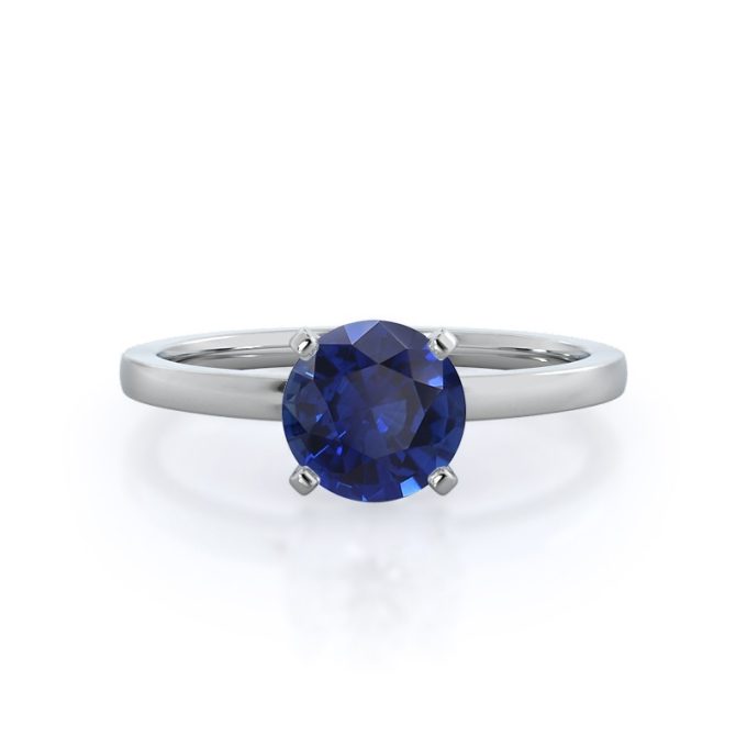Birthstone Ring with Lab Grown Sapphire in Sterling Silver