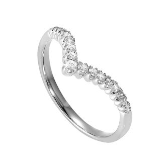 Wedding Band with .20ctw Round Diamonds in 10k White Gold