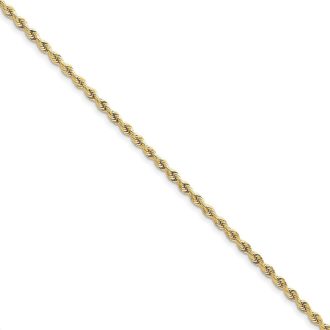 Diamond Cut Rope Chain 24" Length in 10 Karat Yellow Gold