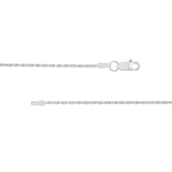 Rope Chain 1.05mm in 14k White Gold 24" Length