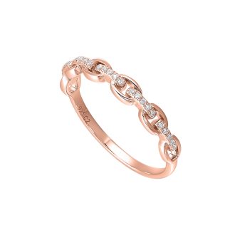 Stackable Ring with .07ctw Round Diamonds in 10k Rose Gold