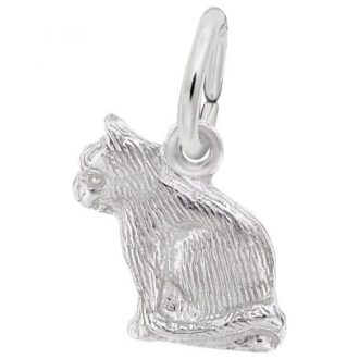 Sitting Cat Charm in Sterling Silver by Rembrandt Charms
