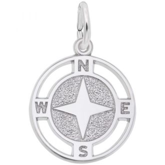 Rembrandt Nautical Compass Charm in Sterling Silver