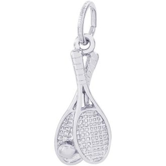 Tennis Racket Charm in Sterling Silver by Rembrandt Charms