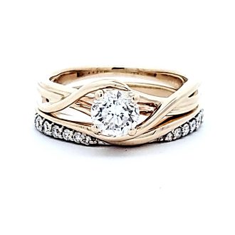 Pre-Owned Bridal Set with .65ctw Round Diamonds in 14k Yellow Gold