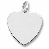 Small Heart Disc Charm in Sterling Silver by Rembrandt Charms