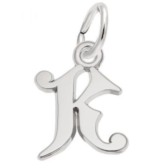 Initial K Charm in Sterling Silver by Rembrandt Charms