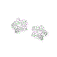 Sterling Silver Tiara Stud Earrings with Crystals