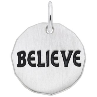 Believe Charm in Sterling Silver by Rembrandt Charms