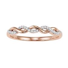 Wedding Band with .05ctw Round Diamonds in 10k Rose Gold