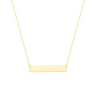 Personalized Nameplate Necklace 18" Length in Gold-Plated Sterling Silver