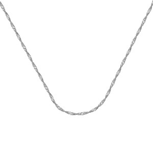 Singapore Chain 24" in 14k White Gold