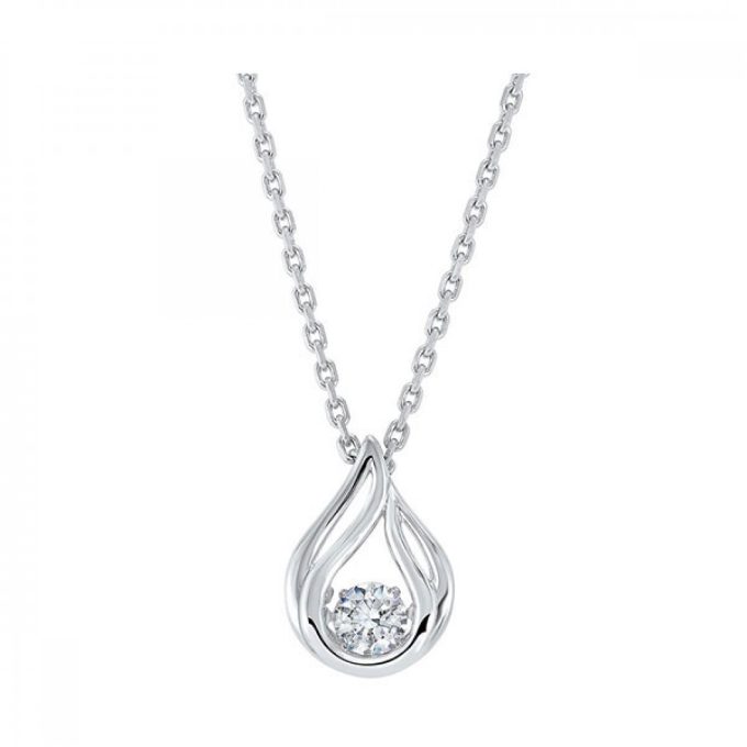Fashion Necklace with Cubic Zirconia in Sterling Silver