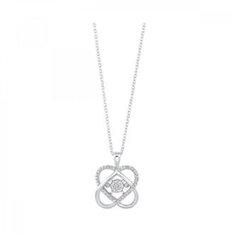 Love's Crossing Necklace with .10ctw Round Diamonds in Sterling Silver