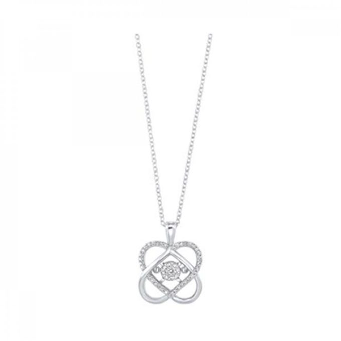 Love's Crossing Necklace with .10ctw Round Diamonds in Sterling Silver