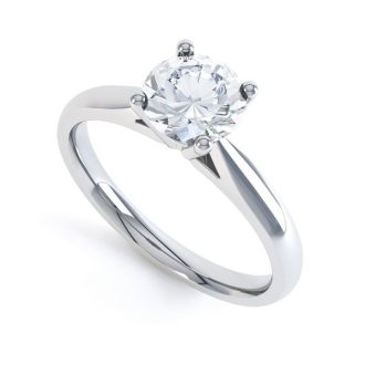 Classic Solitaire Engagement Ring with 3ct Round Lab-Grown Diamond in 14k White Gold