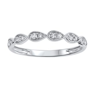 Wedding Band with .12ctw Round Diamonds in 10k White Gold