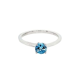 Birthstone Ring with Blue Topaz in Sterling Silver