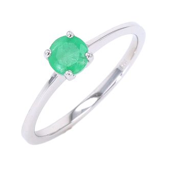 Birthstone Ring with Emerald in Sterling Silver