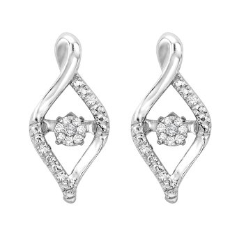 Rythm of Love Earrings with .07ctw Round Diamonds in Sterling Silver