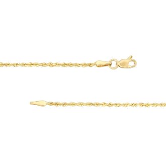 Rope Chain 1.8mm in 14k Yellow Gold 18" Length