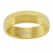 Men's Wedding Band 6mm in Gold-Plated Tungsten Carbide