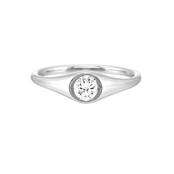 Solitaire Ring with .30ct Round Lab Grown Diamond in 14k White Gold