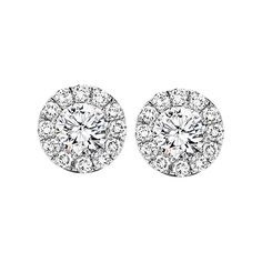 True Reflections Halo Stud Earrings with .33ctw Round Diamonds in 14k White Gold