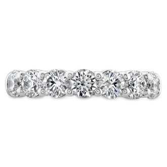 Hearts on Fire Signature 7 Stone Wedding Band with .50ctw Round Diamonds in 18k White Gold