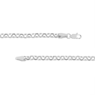Rolo Link Bracelet 7.25" Length in 14k White Gold