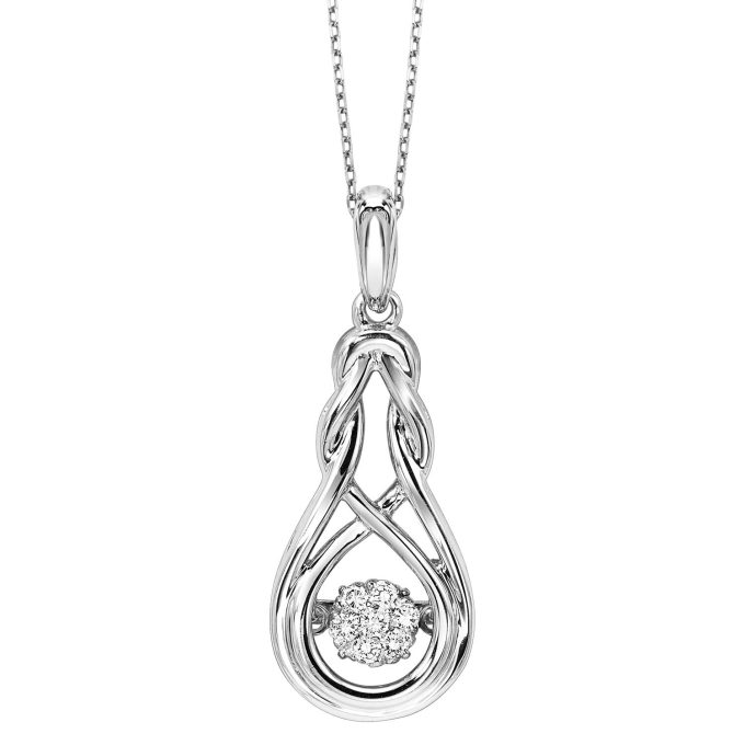 Rythm of Love Necklace with .08ctw Round Diamonds in Sterling Silver