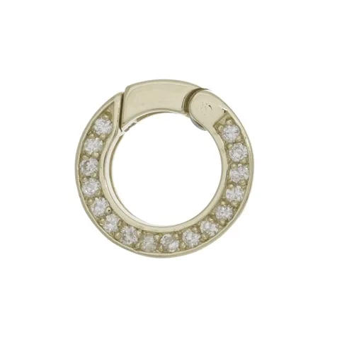 Push Lock with .25ct Round Diamonds in 14k Yellow Gold