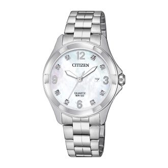 Citizen Eco-Drive Ladies Watch with Mother-of-Pearl and Swarovski Crystals