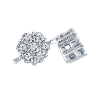 Endless Stud Earrings with .33ctw Round Diamonds in 14k White Gold