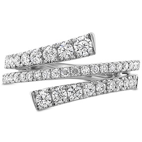 Hearts on Fire Grace Wrap Ring with .74ctw Round Diamonds in 18k White Gold