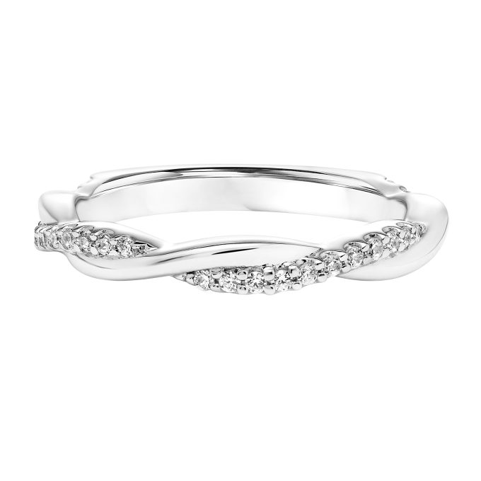 Hoppe Exclusive Wedding Band with .17ctw Round Diamonds in 14k White Gold