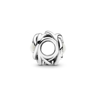 Pandora June White Mother of Pearl Eternity Circle Charm
