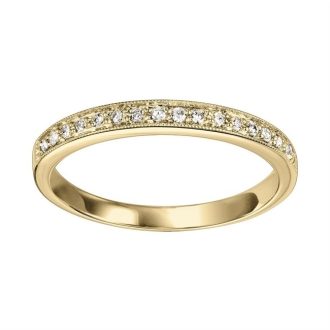Stackable Wedding Band with .12ctw Round Diamonds in 10k Yellow Gold