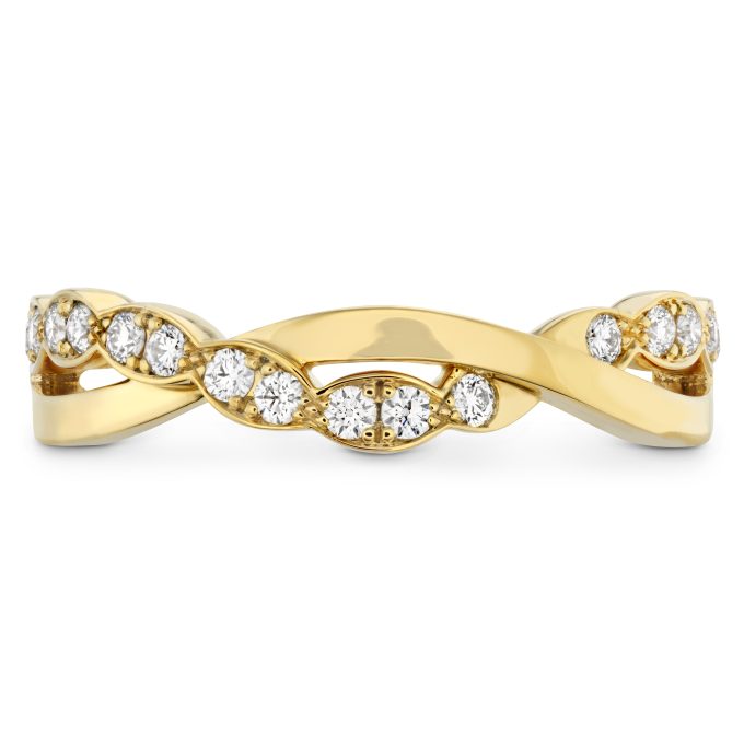 Hearts on Fire Lorelei Floral Twist Band with .18ctw Round Diamonds in 18k Yellow Gold